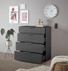 HBZ Kommode Santorin Mehrzweckschrank mit Schubkästen, BxHxT 90x99x40 cm (1 St), Mit 4 Schubkästen mit Softclose, Glasfront und Glasoberboden Bild 5