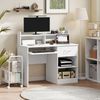 HOMCOM Computertisch Schreibtisch Bürotisch Gamingtisch PC-Tisch mit Schublade E1 Spanplatte Weiß 104 x 48 x 95,5 cm Bild 2