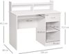 HOMCOM Computertisch Schreibtisch Bürotisch Gamingtisch PC-Tisch mit Schublade E1 Spanplatte Weiß 104 x 48 x 95,5 cm Bild 3