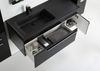 Badmöbel Set 240 cm Schwarz Hochglanz Lackiert Komplett Badschrank 8 Tlg LED Bild 4