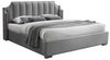 Vente-unique - TEOMIS Bett StoffSamt Grau - B 216 cm x H 122,5 cm x L 204 cm Bild 4