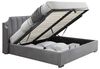 Vente-unique - TEOMIS Bett StoffSamt Grau - B 216 cm x H 122,5 cm x L 204 cm Bild 5