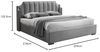 Vente-unique - TEOMIS Bett StoffSamt Grau - B 216 cm x H 122,5 cm x L 204 cm Bild 3
