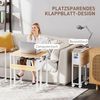 HOMCOM Schreibtisch Klappbar Klein 63 cm, mit Rollen, Regal, Aufbewahrungstasche (Klappschreibtisch, 1-St, Platzsparend Computertisch), mit Regal, Aufbewahrungstasche, für Home Office, Natur Bild 4