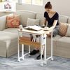 HOMCOM Schreibtisch Klappbar Klein 63 cm, mit Rollen, Regal, Aufbewahrungstasche (Klappschreibtisch, 1-St, Platzsparend Computertisch), mit Regal, Aufbewahrungstasche, für Home Office, Natur Bild 2