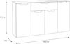 Forte Moreno Kommode 140, Moderne Kommode mit 4 Türen und 1 großer Schublade, Schlaf-/Wohnzimmer, Flur, Holzwerkstoff, Weiß, 139,3 cm breit x 80,1 cm hoch x 34,1 cm tief Bild 3