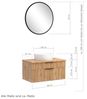 Waschtisch-Set >Nizza< (2-tlg.) in Wotaneiche, schwarz - 80x200x47cm (BxHxT) Bild 3