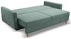 Schlafsofa Sofa Pastella Couch Ausklappbares Sofa Schlaffunktion Bettkasten - Kissen Bettzeugbehälter Hilfsautomat - Wohnzimmer, Gästezimmer Modern Design (Queens 18 Grün) Bild 5