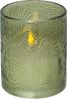 LED Windlicht Flamme Leaf, grün, Wachs, 12,5cm Bild 1