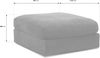 CAVADORE Sofa-Modul "Fiona" Sitzelement ohne Rücken / XXL-Hocker / 94 x 48 x 112 / Webstoff dunkelbraun Bild 3