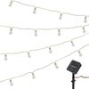 Spetebo Lichterkette Vintage LED Solar Lichterkette, 16-flammig, Garten Deko Beleuchtung mit transparenten Lampen an Naturkordel Bild 5