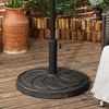 Outsunny Sonnenschirmständer 18 kg Runder Sonnenschirmfuß für Ø38/48 mm Schirmstange, Runder Gartenschirmständer für Balkon, Kunstharz, Bronze Bild 2