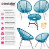 tectake 800989 2er Set Acapulco Stuhl mit Tisch, Gartenmöbel Set im Retro Design, Indoor und Outdoor, Lounge Sessel für Garten Balkon und Terrasse (Blau | Nr. 404414) Bild 4