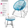 tectake 800989 2er Set Acapulco Stuhl mit Tisch, Gartenmöbel Set im Retro Design, Indoor und Outdoor, Lounge Sessel für Garten Balkon und Terrasse (Blau | Nr. 404414) Bild 3