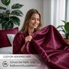 Cozyor Bettwäsche Satin glänzend 135x200, 155x200, 155x220, 200x200cm mit Reißverschluss, Satin, bordeaux Berry, 3 teilig, glänzend Satin, Bettbezug + Kissenbezug 80x80, besonders weich Bild 2