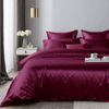 Cozyor Bettwäsche Satin glänzend 135x200, 155x200, 155x220, 200x200cm mit Reißverschluss, Satin, bordeaux Berry, 3 teilig, glänzend Satin, Bettbezug + Kissenbezug 80x80, besonders weich Bild 5