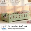 smartwood Kinderbett Bodenbett 100x190 mit Rausfallschutz & Lattenrost - Grün - Kinder Montessori Bett TILA 2B mit glatten Kanten - Betten für schnelle Montage - Bis 230 kg belastbar Bild 4