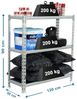 Simon Rack Schwerlastregal, 900 x 1200 x 500 mm, Bis 200 kg Belastbar, 3 Verstellbare Ablagen, Kellerregal, Lagerregal, Verzinkt - Simonclick Bild 2
