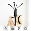 HOOBRO Garderobenständer, Garderobe mit 2 runden Ablagen, Kleiderständer mit 8 Haken, 183 cm Hoch, Industrie-Stil, Stahlgestell, multifunktional, für Kleidung, Schals, Hüte, Taschen EBF81YM01 Bild 4