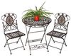 DanDiBo Sitzgruppe Eisen Garten Antik Bistroset AVIS Bistrotisch mit 2 Stühlen klappbar Metall Gartentisch Bild 2