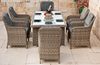 Ragnarök Möbel-Design Garten-Essgruppe Esstisch Set Kingchair, (Set, Polyrattan, Alu), Set bestehend aus 6 bequemen Sessel, 1 großem Tisch Bild 3