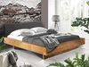 Möbel-Eins CURBY Balkenbett mit Polster-Kopfteil, Wangenfuß, Material Massivholz Vintage 160x200 cm Stoff Anthrazit Bild 2