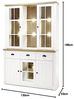 Lomadox Buffet PISA-61 Pinie weiß mit Eiche hell inkl. LED-Beleuchtung 130/198/43cm Bild 2