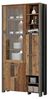 Forte Clif Vitrine mit 1 Tür unf 1 Glastür, Wood Vintage/Betonoptik Dunkelgrau, 91,7 x 204,9 x 41,6 cm & Clif TV-Unterschrank mit 1 Tür und 2 Schubkästen, Betonoptik Dunkelgrau, 161 x 63,9 x 41,6 cm Bild 3