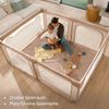 Lionelo Kinderlaufgitter 150 x 180 x 75 cm Florence Easy Fold, atmungsaktives Netz, sicher, tragbar, einfach zusammenklappbar, 2 Eingänge mit Reißverschluss, Reisetasche Bild 2