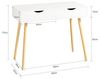 SoBuy FWT40-WN Schreibtisch mit 2 Schubladen Tisch Computertisch Kinderschreibtisch Bürotisch, weiß/Natur BHT ca: 90 x 77 x 45 cm Bild 3