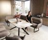 Esszimmerbank Taya-Flex 285x190 cm Strukturstoff Soft Taupe Kufengestell flach Schwarz Taschenfederkern Rechts Bild 2