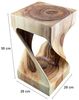 FaHome Beistelltisch Holzhocker Gedreht Geschwungen Natur Blumenhocker Massiv Beistelltisch Bild 3