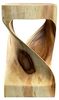 FaHome Beistelltisch Holzhocker Gedreht Geschwungen Natur Blumenhocker Massiv Beistelltisch Bild 5