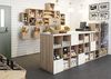 Astigarraga Kit Line Standregal Vollholz-Würfelregal mit vier Fächern, Bücherregal, Raumteiler, Unbehandeltes Kiefernholz Bild 5