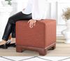 Atelier Del Sofa Stylish Tile Red Pouffe, 50 x 50 x 47 cm | 50% Cotton & 50% Linen, 35 DNS Orthopedic Sponge, 6 cm Thickness | Faux Leather Legs, Modern Comfort Bild 3