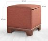 Atelier Del Sofa Stylish Tile Red Pouffe, 50 x 50 x 47 cm | 50% Cotton & 50% Linen, 35 DNS Orthopedic Sponge, 6 cm Thickness | Faux Leather Legs, Modern Comfort Bild 2
