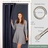 tinycurtains Türvorhang mit Stange silber 55-90 cm ohne Bohren, Thermo Vorhang Tür, Ösen, abdunkelnd, Polyester, blickdicht, dunkelblau Ocean, Türgardine mit Klemmstange, verdunkelnd Bild 2