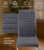 Home4You Freischwinger Schwingstuhl 2er Set, Dunkelgrau, Webstoff, Metall, mit Quersteppung Bild 5