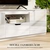 HOMCOM TV-Board TV Schrank Lowboard mit 2 Türen, Schublade (TV Board, 1 St, Fernsehtisch), mit Kabelmanagement für Wohnzimmer, Weiß Bild 4