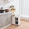 BAKAJI Badezimmerschrank mit Rollen Schrank Aufbewahrungswagen schmal platzsparend Mehrzweckschrank weiß, Holzwerkstoff, Standard Bild 2
