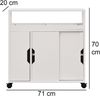 BAKAJI Badezimmerschrank mit Rollen Schrank Aufbewahrungswagen schmal platzsparend Mehrzweckschrank weiß, Holzwerkstoff, Standard Bild 3
