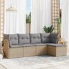 vidaXL 5-tlg. Garten-Sofagarnitur mit Kissen Beige Poly Rattan 3249398 Bild 2