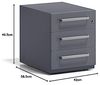Rollcontainer Note™ mit Griff, 3 Universalschubladen, Farbe anthrazitgrau Bild 3