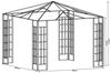 Rank Pavillon Set 3x3 m Metall Garten Partyzelt Terra - Rotorange RAL 2001 mit 2 Seitenteilen mit Fenster Bild 2