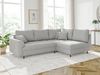 S-Style Möbel Ecksofa Zara mit Braun Holzfüßen im skandinavischen Stil aus Cord-Stoff, Ottomane links oder rechts bestellbar, mit Wellenfederung Bild 5