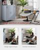 MEUBLE Cosy Bürostuhl Ergonomisch Schreibtischstuhl mit höhenverstellbar 360° Drehbar Kippfunktion ohne Armlehnen, Chenille-Stoff, Grau Bild 4