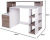 BAKAJI Schreibtisch mit Schublade und Möbel, Arbeitstisch, PC-Tür, aus Melaminholz, Dekoration für Zuhause, Büro, Kinderzimmer (Grau Eiche) Bild 3