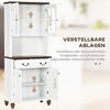 HOMCOM Küchenschrank, Küchenbuffet mit 2 Schubladen, Hochschrank mit 4 Türen, offenem Fach, Vitrinenschrank mit Soft-Close-Funktion für Wohnzimmer, Küche, 76 x 38 x 182 cm, Weiß Bild 5