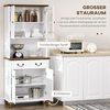 HOMCOM Küchenschrank, Küchenbuffet mit 2 Schubladen, Hochschrank mit 4 Türen, offenem Fach, Vitrinenschrank mit Soft-Close-Funktion für Wohnzimmer, Küche, 76 x 38 x 182 cm, Weiß Bild 4
