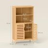 Kleankin Badkommode Unterschrank aus Bambus Lamellentüren (Badschrank, 1 St, Badezimmerschrank), Naturholz, 50 x 29 x 92 cm Bild 3